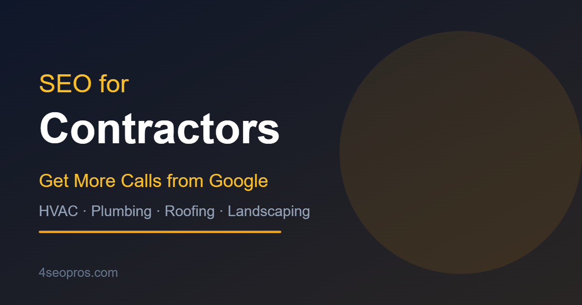 SEO for Contractors 2026